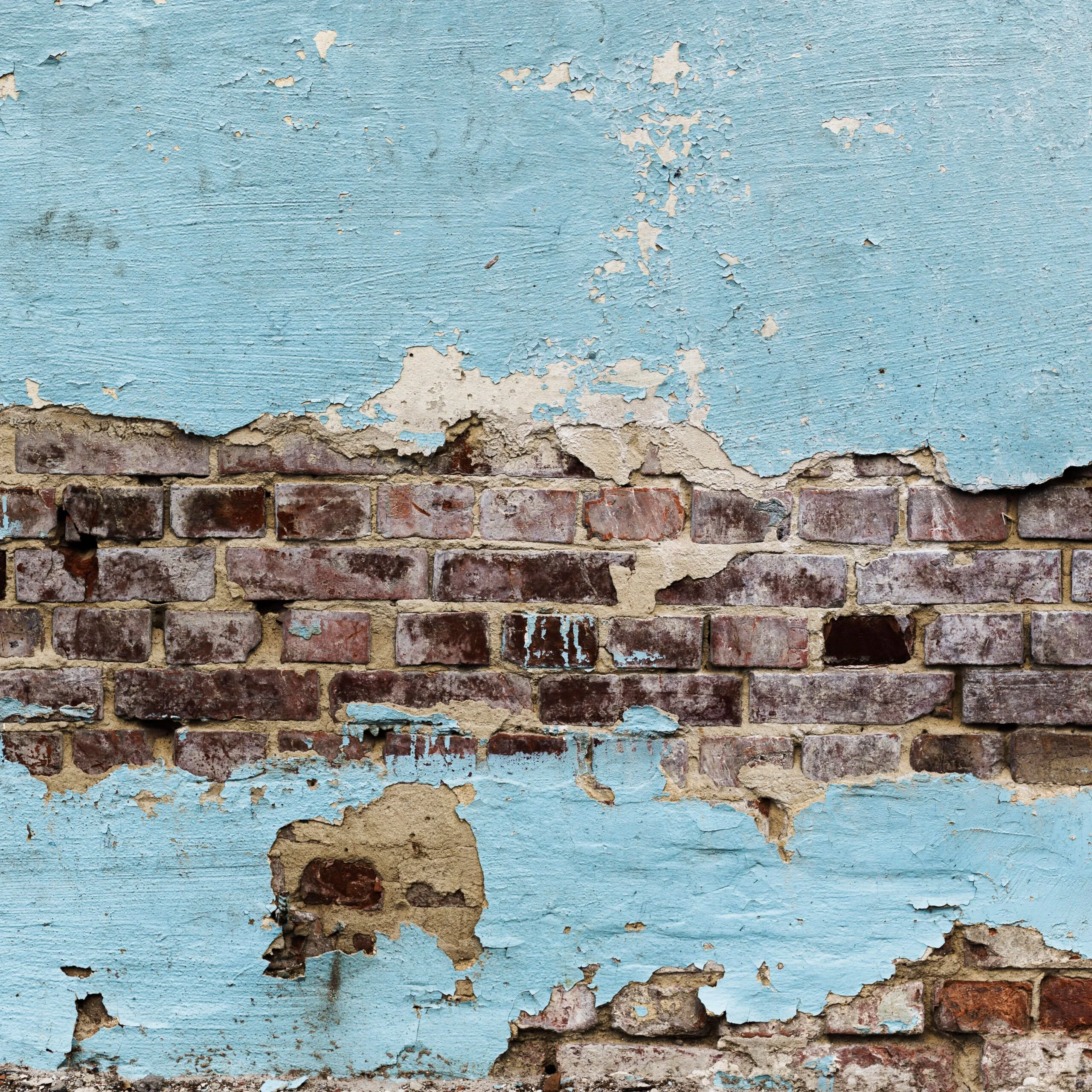 Peeled painted brick walls texture