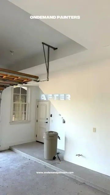 During: first coat going onto the garage walls